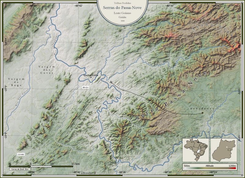 Mapa Serra do Passa Nove em Goiás